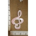 thumbnail image 2 of Red and White Treble Clef Resin Stone Christmas Tree Ornament, 2 of 2