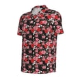 thumbnail image 2 of Balery Rose Flowers Printed Men’s Short Sleeve Polo Shirt, Midweight Men's Shirt,Golf Polo shirts -XX-Large, 2 of 9