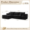 thumbnail image 4 of XIZZI 108" L-Shape Modular Sectional Sofa, Oversize Cloud Boneless Couch with Deep Seat for Living Room, Ultra-Dense Foam Filling, No Assembly Required, Left Chaise, Black, 4 of 9