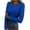 Blue, variant on UAMVSH Long Sleeve Ribbed Knit Shirts for Women Round Neck Casual Fall Tops Fashion Slim Basic Tee Shirts