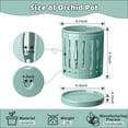 thumbnail image 2 of EFISPSS 6" Ceramic Plant pot with Vertical Flutes–Robin's Egg Blue，Orchid Pots with hole and drainage Tray, 2 of 6