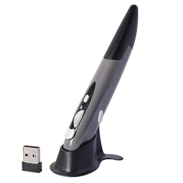 2.4g USB Inalámbrico Óptico Ratón en apariencia de Bolígrafo Ratón Inteligente de Escritura para ptop , 800/1200/1600 DPI gris shamjiam bolígrafo de ratón inalámbrico
