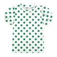 thumbnail image 2 of Vornjynx Kids Girls T-Shirt Crew Neck Puff Short Sleeve Polka Dots Summer Casual Cute Tee Green Size 6-7, 2 of 9