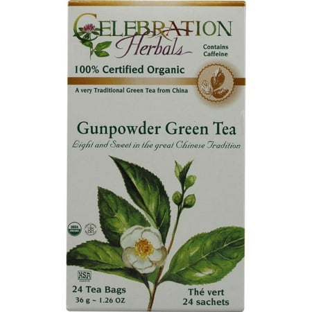 Celebration Herbals Gunpowder Thé vert bio 24 sachets de thé à base de plantes