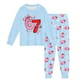 thumbnail image 3 of SonxaHe Toddler Boy Valentine's Day Outfits Six Seven Print Long Sleeve Soft Tshirt Pants Sleepwear Loose Comfy Nightwear Outfits Blue,Sized 4-5, 3 of 3