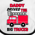 thumbnail image 4 of Inktastic Daddy Drives the Big Trucks with Fire Truck Boys or Girls Baby Bib, 4 of 4