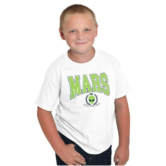 Mars Planet Alien College Varsity Crewneck T Shirts Boy Girl Teen Brisco Brands S