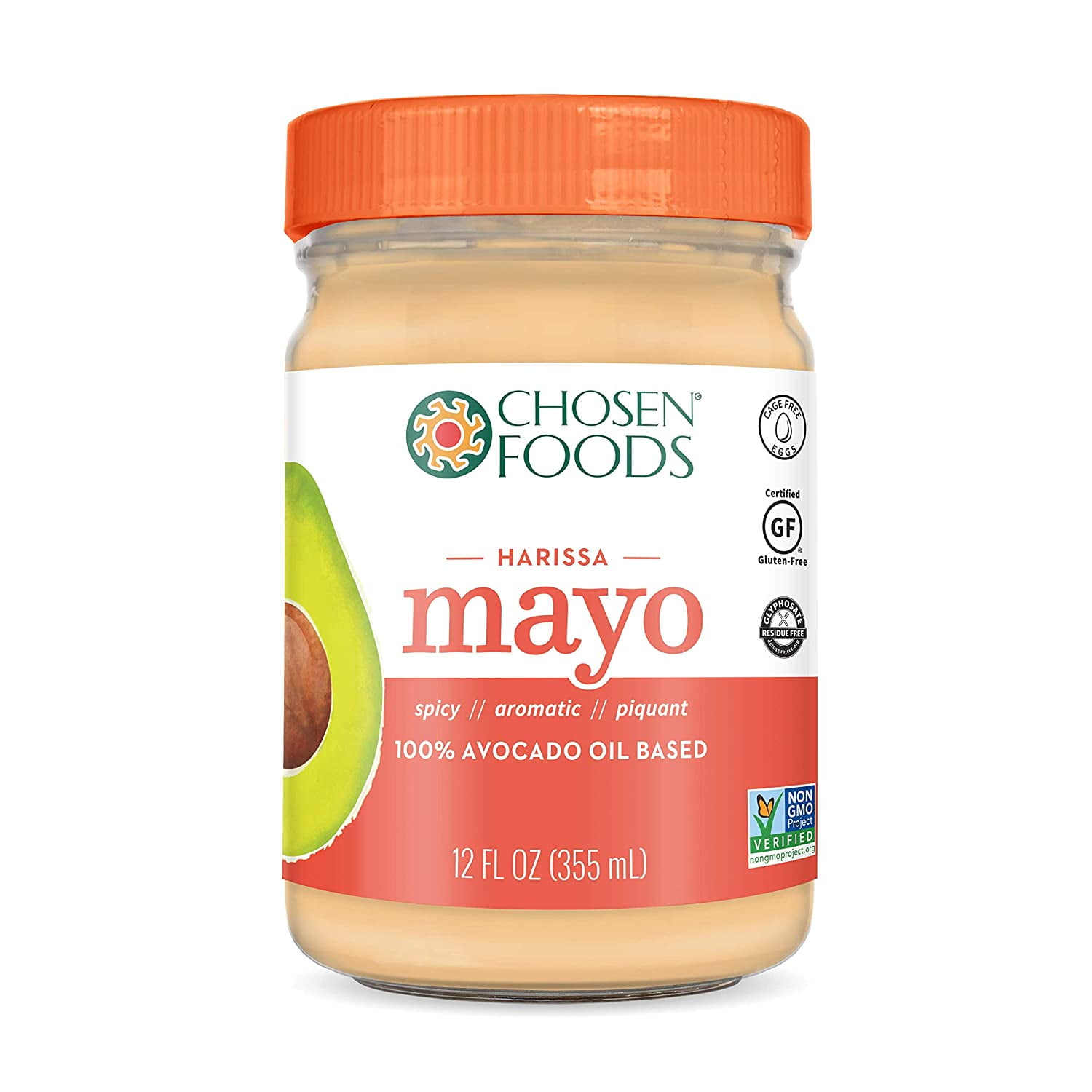 Chosen Foods Avocado Oil Harissa Mayo 12 oz., NonGMO, Unsweetened
