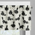 thumbnail image 5 of Ambesonne Cat Valance & Curtain, Funny House Pet Silhouettes, 55"x24", Beige Black, 5 of 6