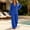 Blue women's 2 piece set a1, variant on Cagogo Women's 2 Piece Long Sleeve V Neck Top Wide Leg Pants Set Solid Boho Vacation Outfits Loose Casual Lounge Tracksuits Travel Airport Clothes, Hot Pink L