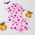 thumbnail image 4 of DHFJKG Halloween Pajamas For Women Set Short Sleeve Sleepwear Pumpkin Ghost Button Down 2 Piece Pjs, 4 of 8