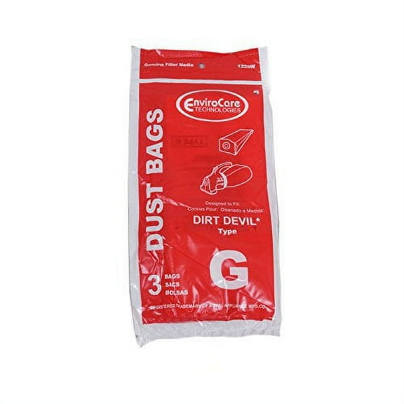 EnviroCare Compatible with Dirt Devil 122SW 3 Pack Hand Vacuum Cleaner Dust Bag Type G