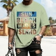 thumbnail image 5 of Mens Vacation T Shirts Sun Beach Waves Island Hawaiian Graphic Tshirt Crewneck Tops Resort Wear for Vacation, 5 of 9