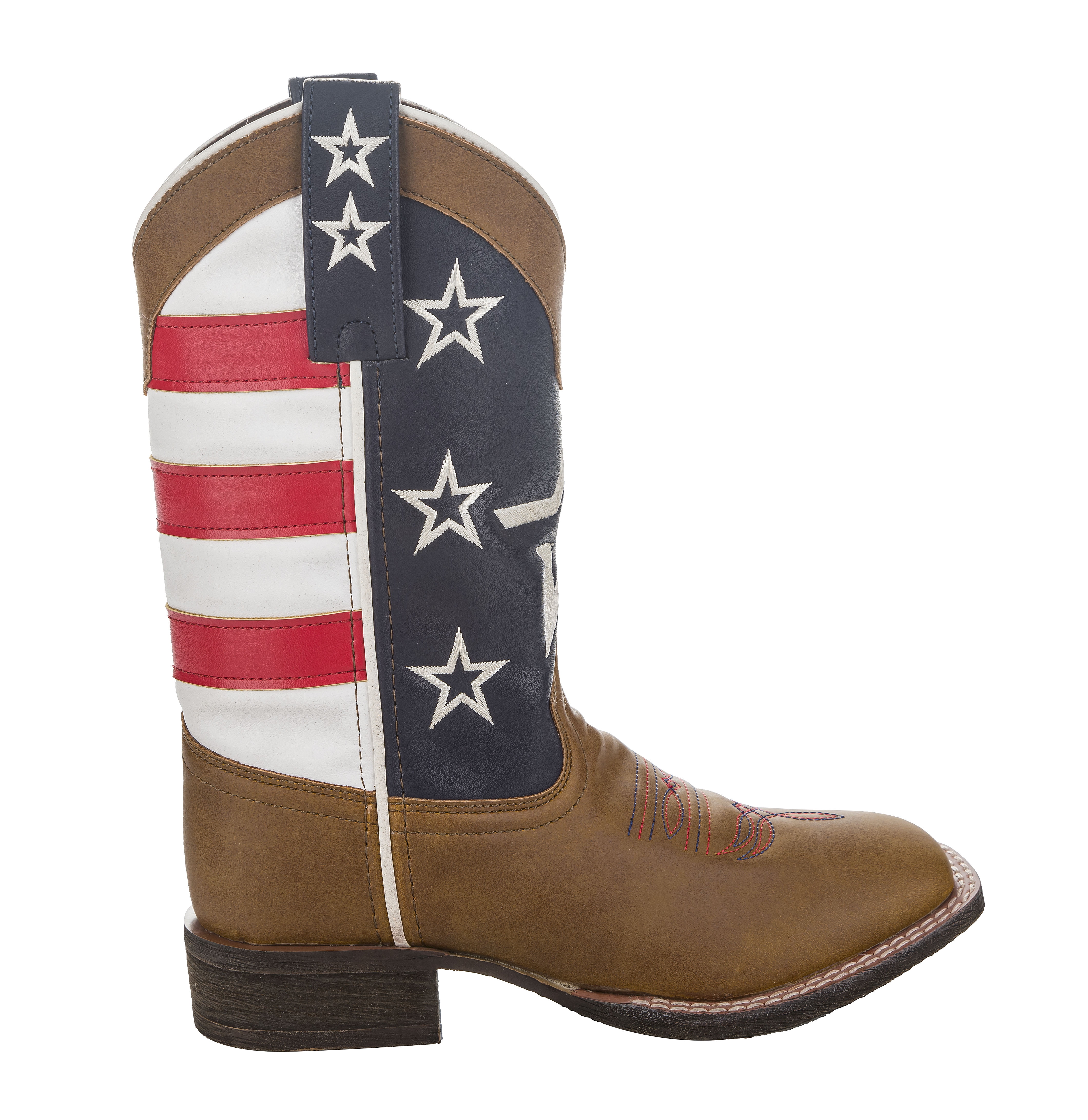 TuffRider Kids' Acadia Square Toe Western Boot – Brown/Tan With