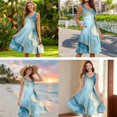 thumbnail image 5 of Jiueut Blue Marble Pattern Hawaiian Shirts for Couples Matching Set Men's Button Down Shirt or Women's Sleeveless Mini Dress, Family Matching Hawaii Outfits for Husband and Wife, XS, 5 of 5