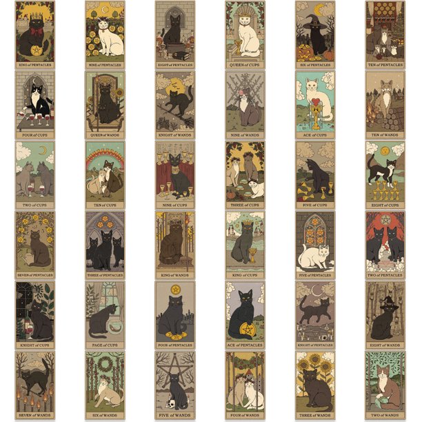 72 pegatinas de tarot para niñas, niños, adolescentes, vinilo bonito, pegatinas de anime impermeables, accesorios para botellas de agua