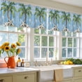 thumbnail image 3 of 2 Pack Tropical Plant Valance for Window Blue Wood Grain Starfish Vintage Kitchen Valance Rod Pocket Short Curtain Topper Decorative Window Treatment for Living Room Bedroom 60"x18", 3 of 8