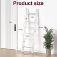 thumbnail image 3 of Blanket Ladders for The Living Room, 6-Tier Blanket Holder, Wall-Leaning Blanket Rack, Ladder Shelves, Wooden Quilt Ladder, Farmhouse Decor, White, 3 of 9