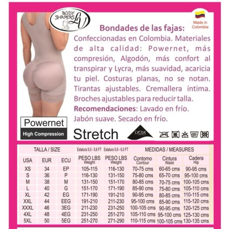 Fajas Body Shapers LV Bodysuit ABS Control Slimming Butt Lifter