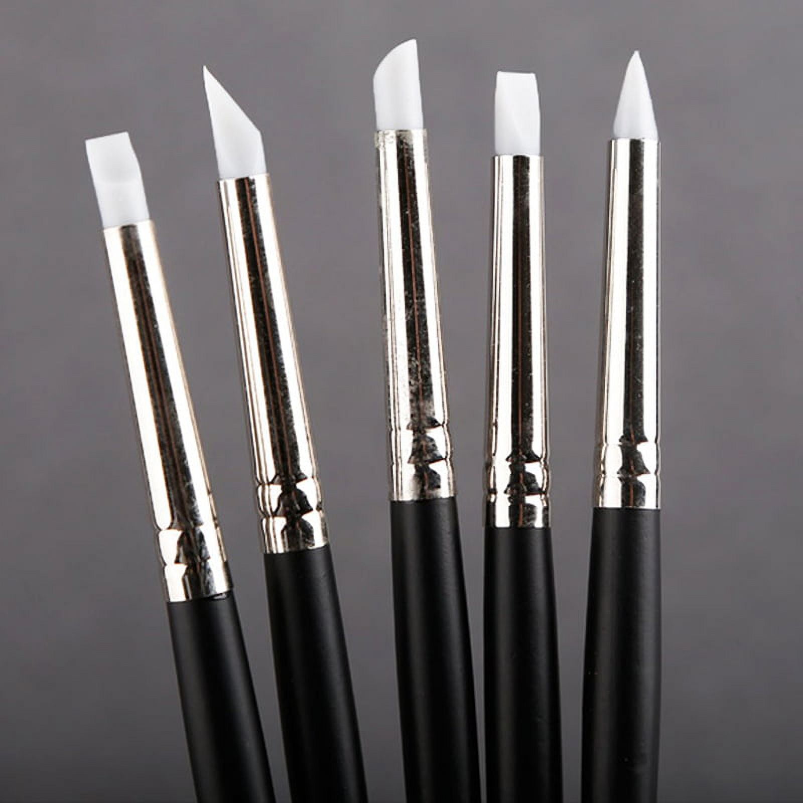Dental Composite Resin Veneer Cement Porcelain Brushes Silicone Brush Pen  5Pcs