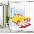 thumbnail image 5 of Ambesonne Vintage Shower Curtain, Old Car Grunge Art, 69"Wx75"L, Yellow Turquoise, 5 of 5