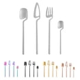 thumbnail image 3 of Cubiertos pulidos de acero inoxidable Forks Forks Postres Tailware Cocina Cubiertos para viajar Ceremonia de boda Camping Silver seitruly HA009536-02, 3 of 6