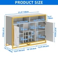thumbnail image 6 of Dextrus Coffee Bar Cabinet with Power Outlet & LED Light, Mirrored Sideboard Buffet Cabinet, 6 of 6