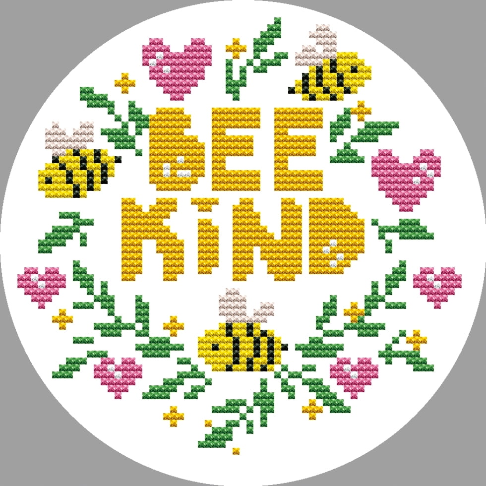 DIOS　DIAMOND ダイヤモンドD5 600 4ch DIAMOND DOTZ® Bee Kind Special Edition No-Count Cross Stitch Kit