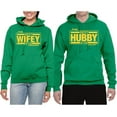 thumbnail image 2 of Wild Bobby, The Best Hubby in the Galaxy The Best Wifey in the Universe, Matching Couples Hoodie, Kelly, Mens XL-Womens S, 2 of 3