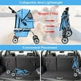 thumbnail image 6 of BestPet, Cat Carrier Stroller, 4 Wheels, Blue, 30LB, 6 of 8