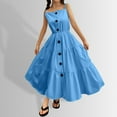 thumbnail image 2 of OSOLU Toddler Girls Summer Casual Dress Tiered Dresses Spaghetti Straps Twirl Swing Size 6 14T Birthday Dailywear, 10-11 Years, 2 of 8
