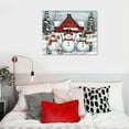 thumbnail image 4 of JEUXUS Snowman Christmas Canvas Wall Art: Farmhouse Christmas Decor Snowman Family Barn Picture Winter Holiday Farm Scene Poster Framed Home Decoration 20x16in, 4 of 4
