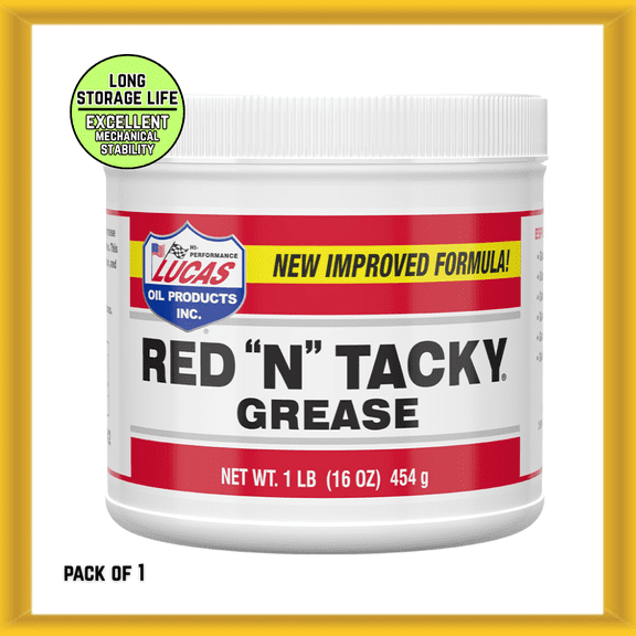 Lucas Oil 16-Ounce Red 'N" Tacky Grease Water-resistant (10574) Pack of 1 NEW