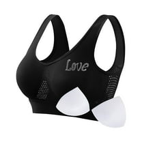 Busydd Plus Size Sports Bras for Women with Removable Pads Solid Color Print Womens Underwear Comfy Breathable Everyday Wireless Bras for Women 2XL