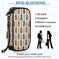 thumbnail image 5 of RFID Blocking Travel Passport Wallet Classic Guitar Music Art Water Resistant Document Organizer, Multi Pockets Anti-Theft Card Holder with Detachable Strap for Travel Vacation, 5 of 8