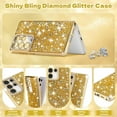 thumbnail image 2 of Case for Samsung Galaxy S22,Glitter Crystal Diamond Rhinestone Sequin Shiny Bling Sparkly Glossy Luxury Electroplated,Aesthetic Cute Full Protection for Samsung Galaxy S22,Golden, 2 of 16