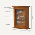 thumbnail image 3 of Caja de llaves de madera, retro, de pared, gabinete para llaves con puerta magnética, almacenamiento de madera maciza con 6 ganchos-A, 3 of 7
