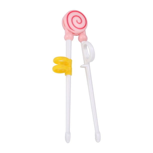 Palillos de entrenamiento,Niños Niños Adultos Entrenamiento Palillos Dibujos animados,Palillos de entrenamiento para niños y principiantes,ayudante de palillo de aprendizaje piruleta rosa