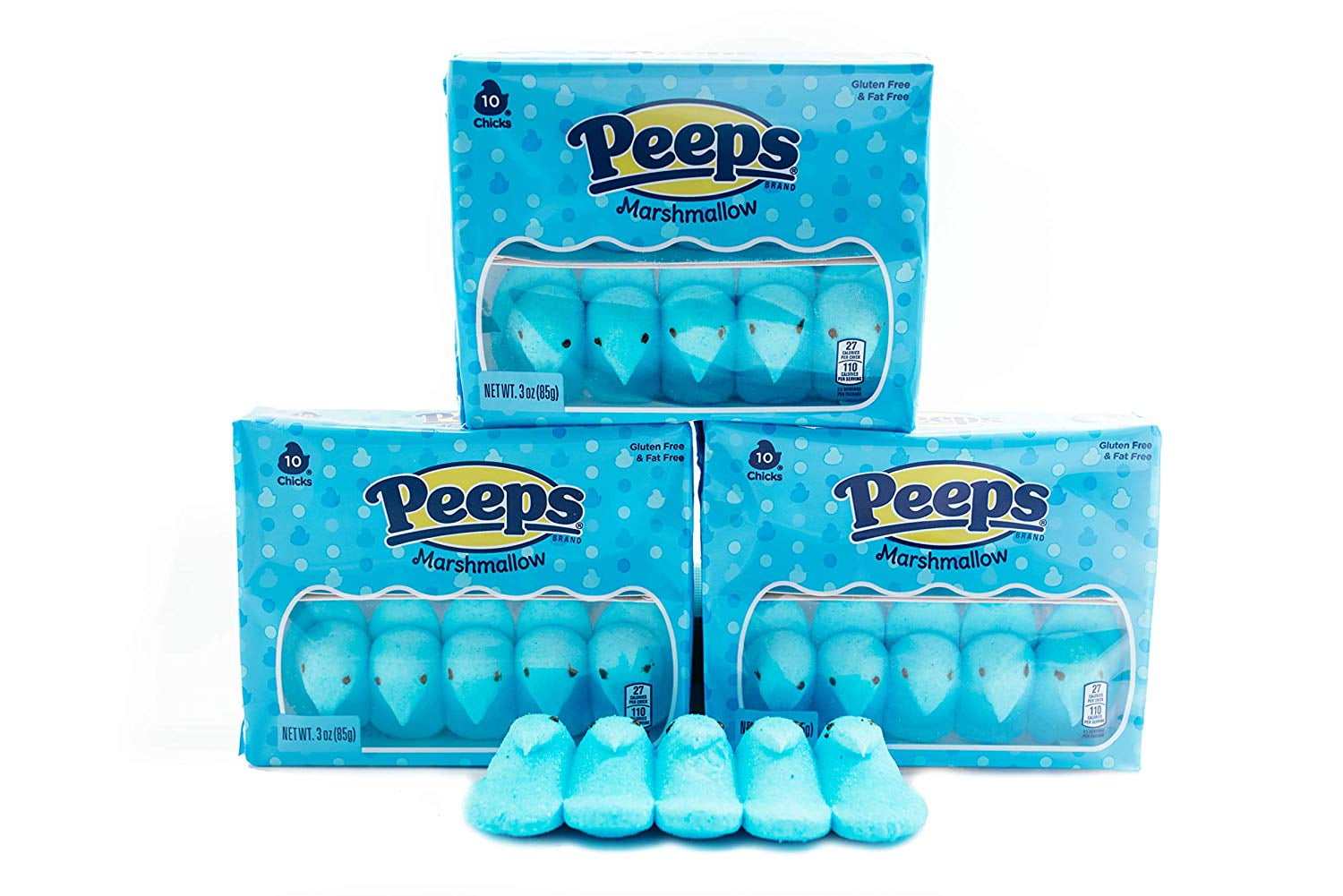 Blue Marshmallow Peeps 3 Packs of 10 Classic Easter Holiday Candy