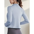 thumbnail image 4 of XCHQRTI Women's High Elasticity Yoga Jacket Quick Drying Sports Coat Stand Collar Tight Tops Slim Fit, 4 of 10