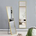 thumbnail image 2 of BSHTI Aluminium alloy Metal Frame Wall Mounted Full Body Mirror ,Bathroom Vanity Mirror, Bedroom Home Porch, Decorative Mirror, Clothing Store, Floor Mounted Large Mirror,.Golden 63"*20", 2 of 17
