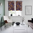 thumbnail image 3 of Orange Purple Spring Floral Kitchen Curtains Window Panels, Vintage Botanical Summer Flower Insulated Window Treatment Curtain, Grommet Curtains for Bedroom/Living Room/Bathroom, 2 Piece 27.5"Wx39"L, 3 of 8