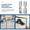 thumbnail image 3 of Shisuyan Stainless Steel Closet Rod Bracket Silver 2 Sets 4.6X1.1X1.1In, 3 of 8