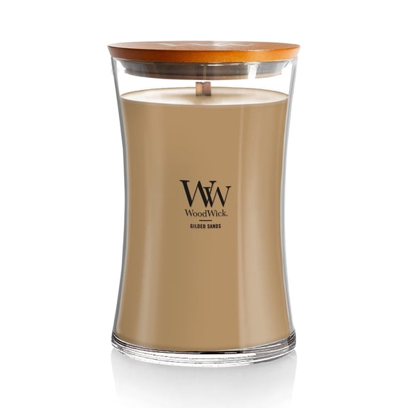 WoodWick Large Hourglass Scented Candle, Crackles as it Burns, Gilded Sands, 21.5 oz