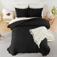 thumbnail image 4 of Ruffle Comforter Set Queen Size,Shabby Chic Boho Bedding Sets, Soft Fluffy Comforter Sets for All Season,Vintage Ruffled 3 Pcs Microfiber Lightweight Quilt Set for Home Decor, 4 of 10