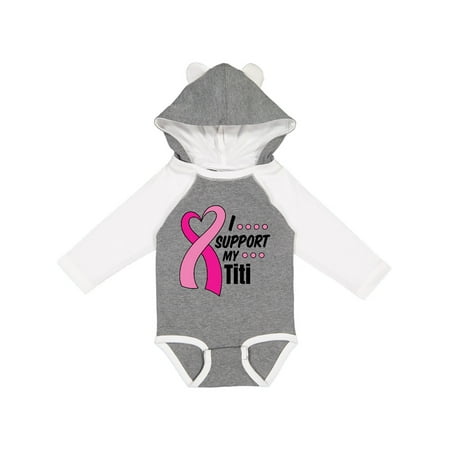 

Inktastic Breast Cancer Awareness I Support My Titi with Pink Ribbon Gift Baby Boy or Baby Girl Long Sleeve Bodysuit