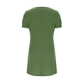 thumbnail image 6 of LOVZFMLL Women's Casual Dresses Summer Puff Short Sleeve Square Neck T-Shirt Dresses Cute Vacation Solid A-Line Mini Dresses Green S, 6 of 7