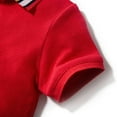 thumbnail image 6 of XBASW Toddler Baby Boys Gentleman Shirt Sets Kids Short Sleeve Button up Striped Collar T-Shirt Top+ Shorts Boys Casual Outfit 1-6Y, 6 of 9