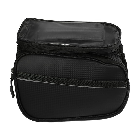 Unique Bargains Bike Front Frame Bag with Touch Screen Phone Holder Waterproof Storage Bag for Road Mountain Bike Black
