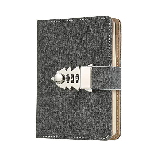 Lock Journal Combination Lock Writing Travel Diary A7 Mini Notebook 